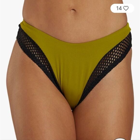 Nike Women's Explore Cheeky Sling Bikini Bottom In Moss Size Large - Picture 10 of 11